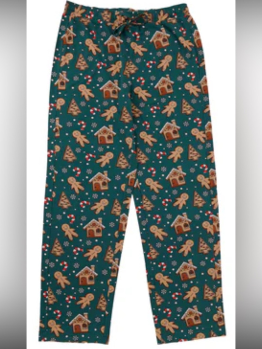 Men's Green Gingerbread Print Pajama Pants